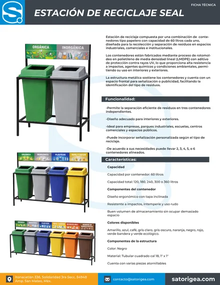 Portada de la ficha técnica de Estación de Reciclaje Seal