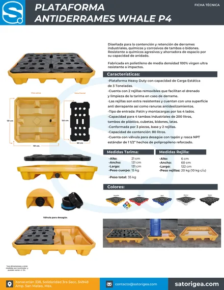 Portada de la ficha técnica de Plataforma Whale (P4)