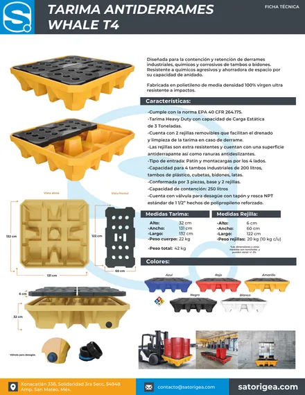 Portada de la ficha técnica de Tarima Whale (T4)